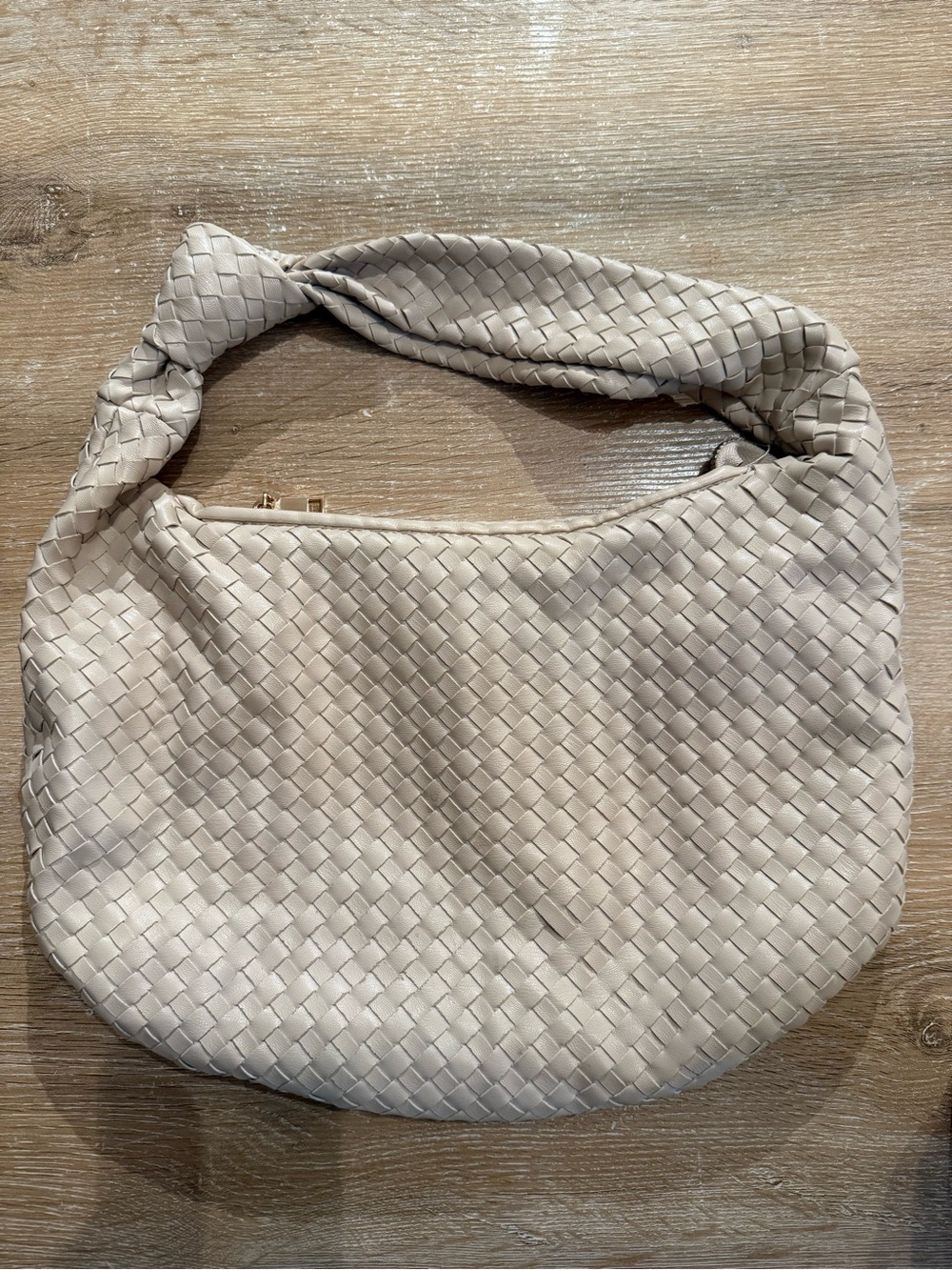 Melie Bianco Woven Hobo Shoulder Bag - Cream